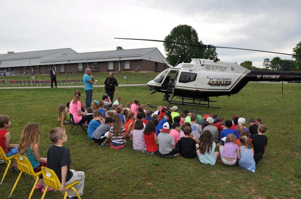 Students at Nelson Wilks Herron Elementary School enjoyed getting to visit with the Baxter County Sheriff’s Office Deputies as they explained the equipment on display.