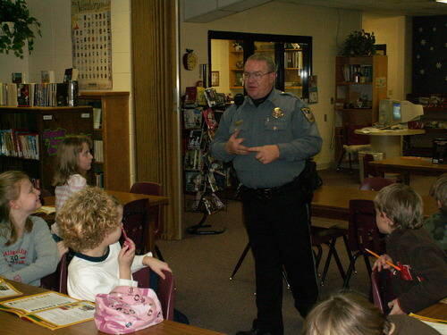 Deputy Cox speaking to students