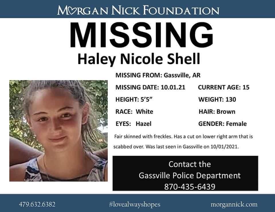 missing poster for Haley Shell